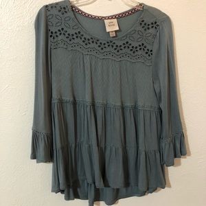 Flowy long sleeve shirt with cutouts